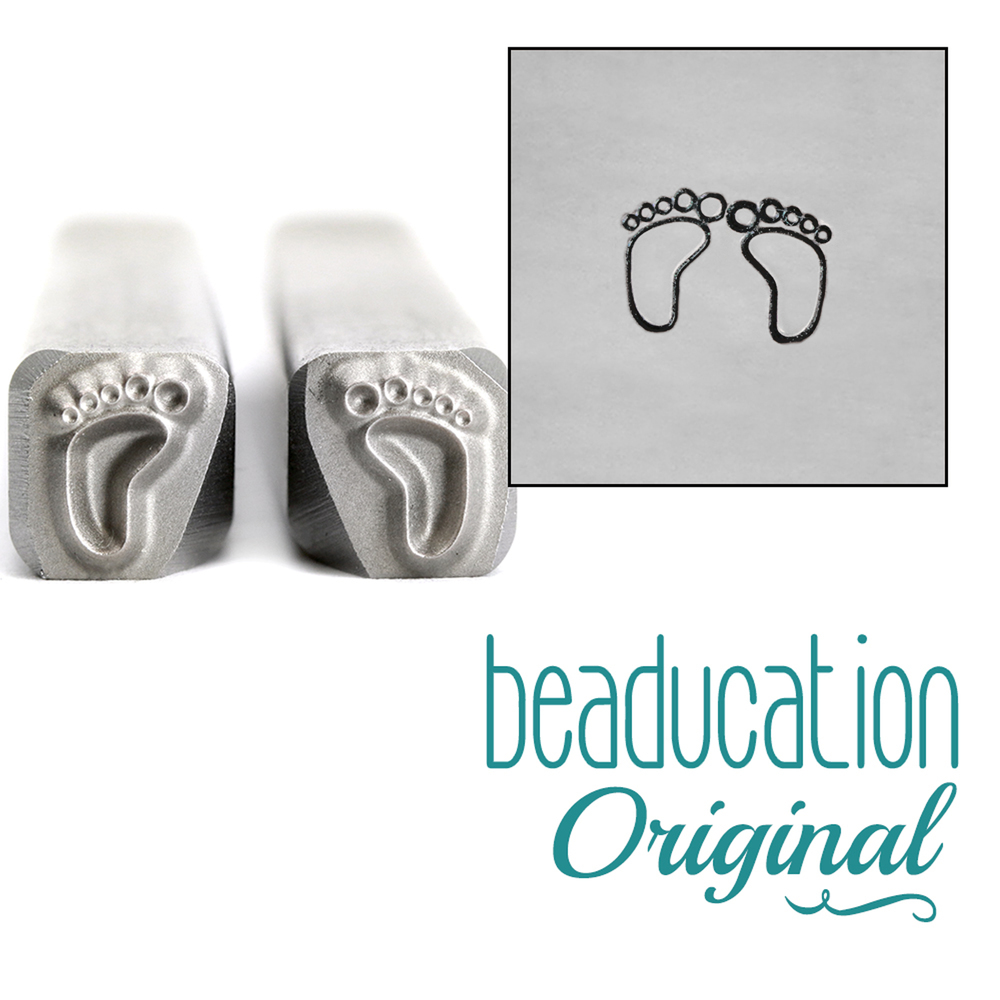 Metal Stamping Tools Baby Feet Design Stamps, 5mm - Beaducation Original